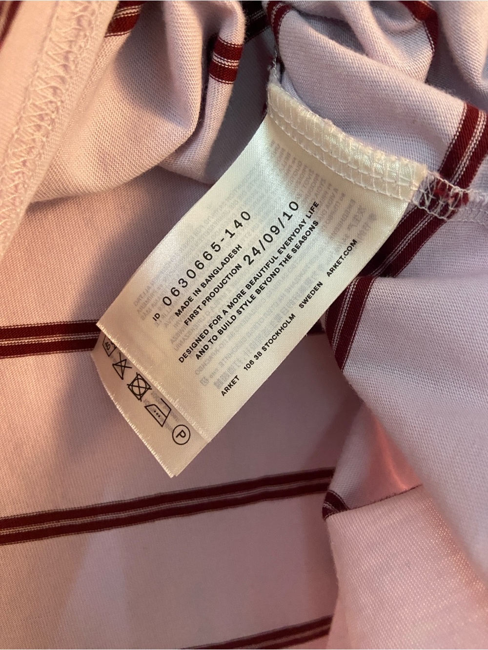 ARKET Purple Stripe Tee - Picture 5 of 6